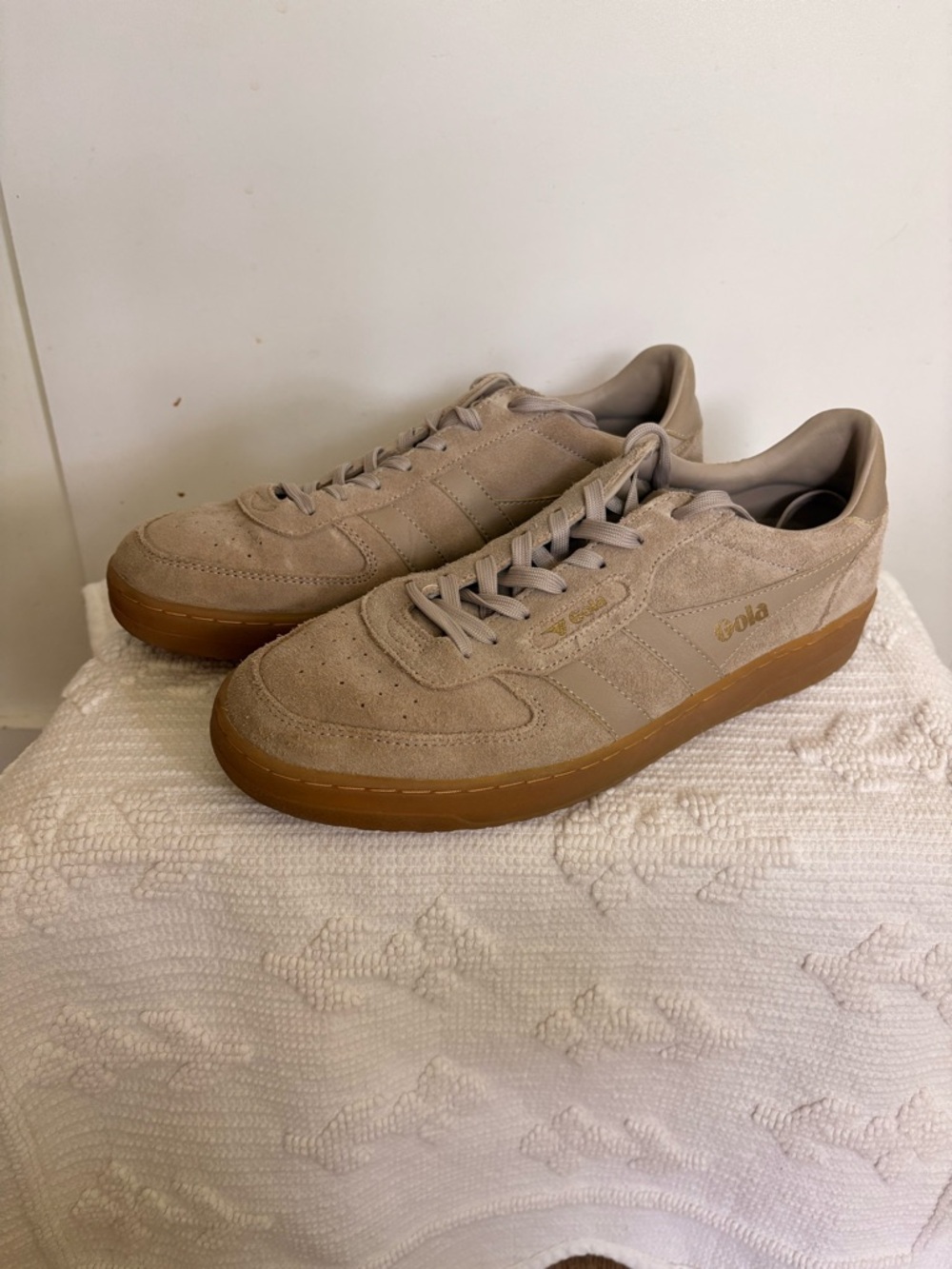 Gola Women’s Beige Suede Sneakers with Gum Sole